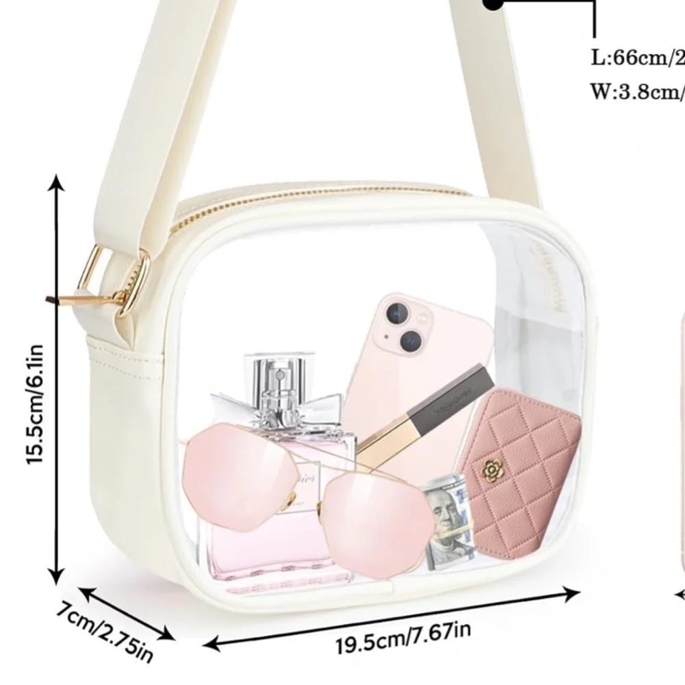 *New* Cream Clear Crossbody Bag - Picture 5 of 5